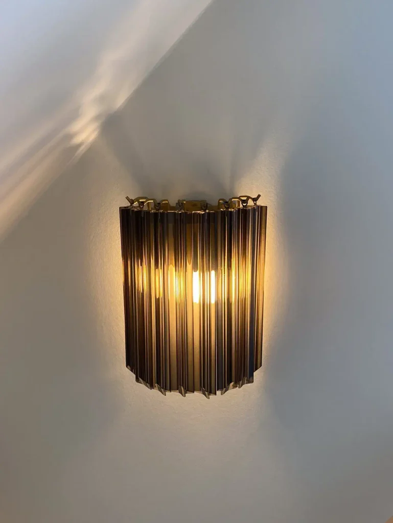 Murano væglampe i røgfarvet glas