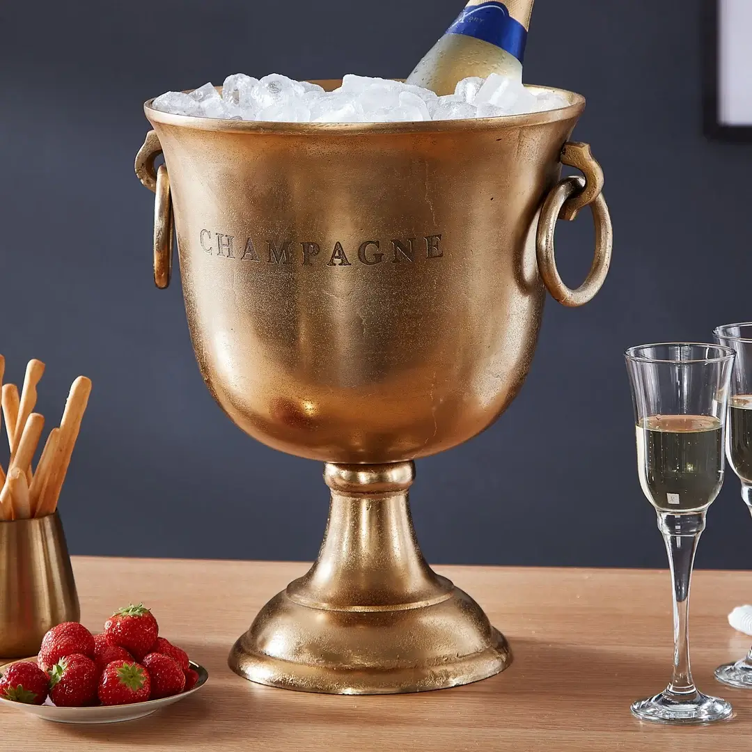 Vintage champagnekøler i antik sølv
