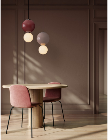 NOESIS retro loftlampe i lys mokka og opalglas