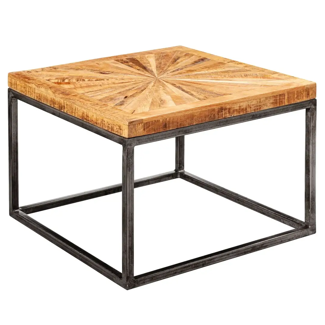 Retro sofabord i massivt mangotræ med art deco design