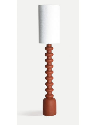 TEMBA retro gulvlampe i terracotta og off-white